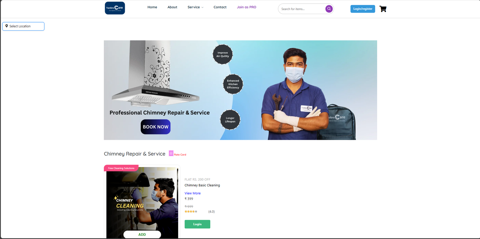 Online Service booking Ecommerce Website Development